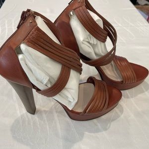 Kooba Brown Leather Heels. Made in Italy